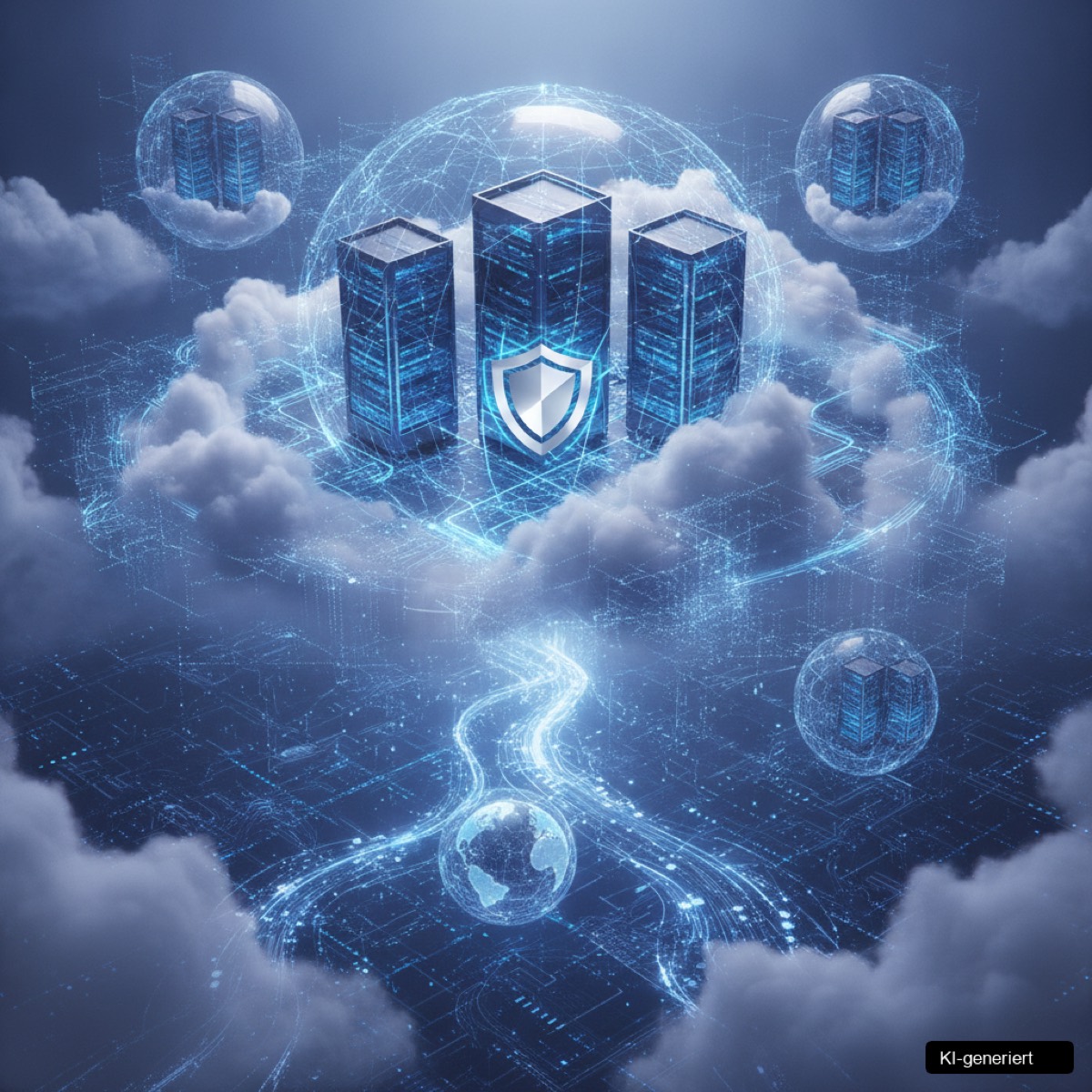 Grafik zeigt eine Brücke zwischen zwei Cloud-Symbolen, die den Übergang und die Vermeidung von Cloud Vendor Lock-in symbolisiert.