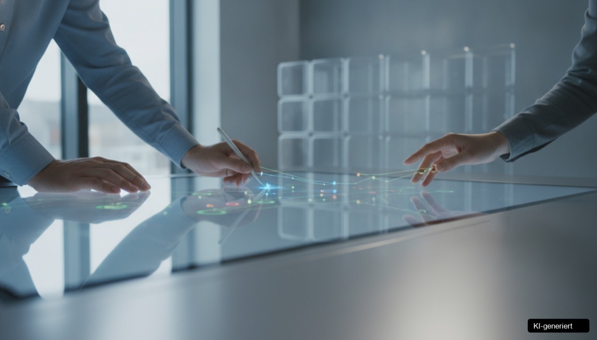 Ein Team von KMU Digital Mitarbeitern arbeitet gemeinsam an der Verbesserung der Datenqualität im Betrieb.